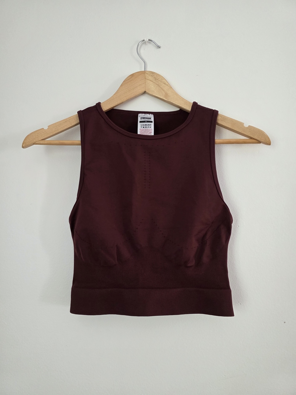 Gymshark Crop Tank Top - Burgundy